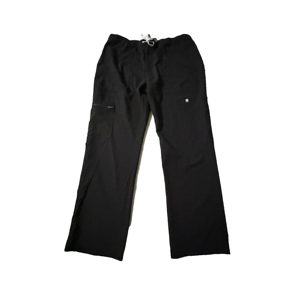 Figs Men's Size Large Short Black Cargo Scrub Pants